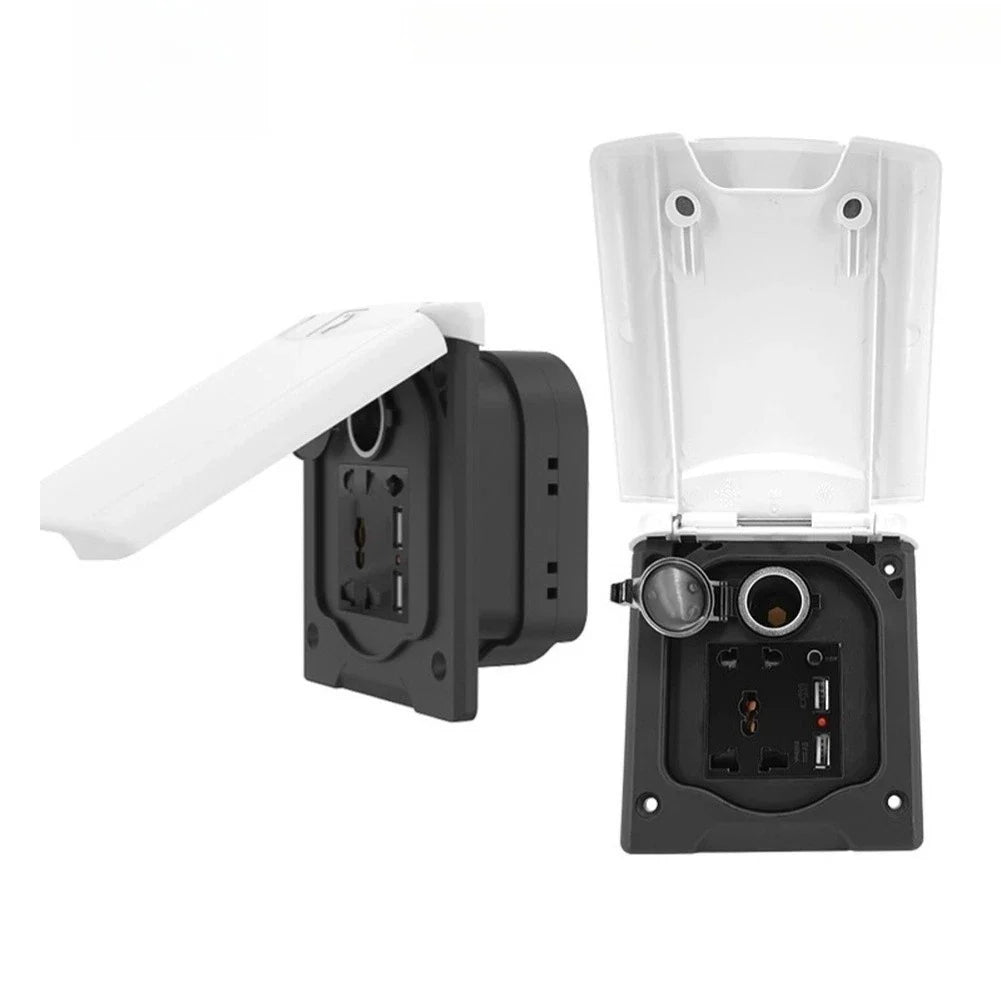 IP44 Rated RV Power Outlet Box for Trailers Campers Boats