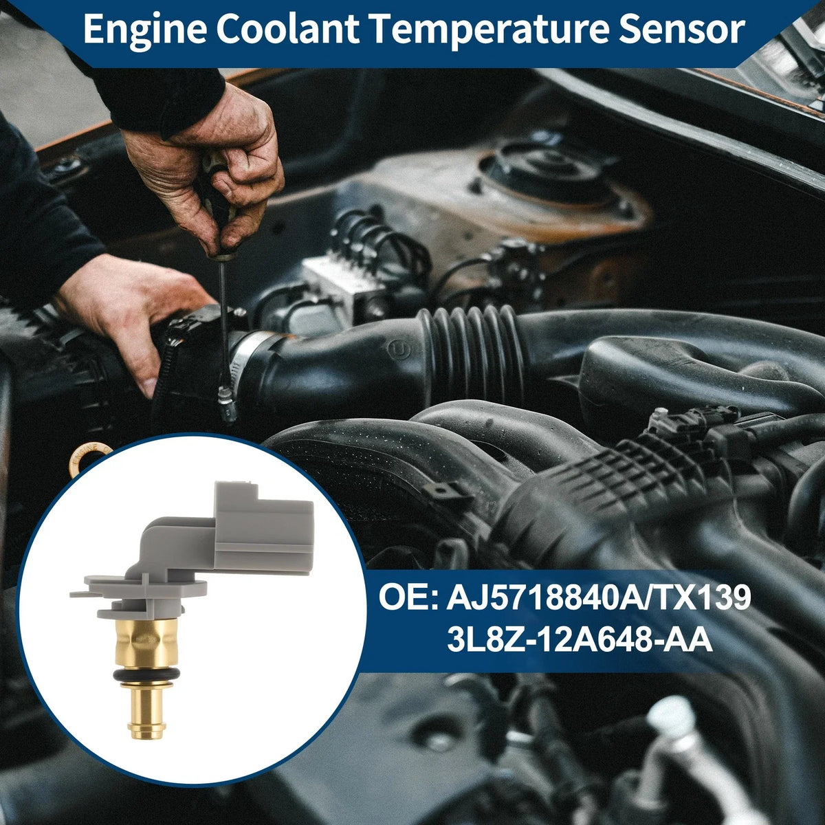 Engine Coolant Temperature Sensor No.AJ5718840A/TX139 for Ford Escape (2004–2009)