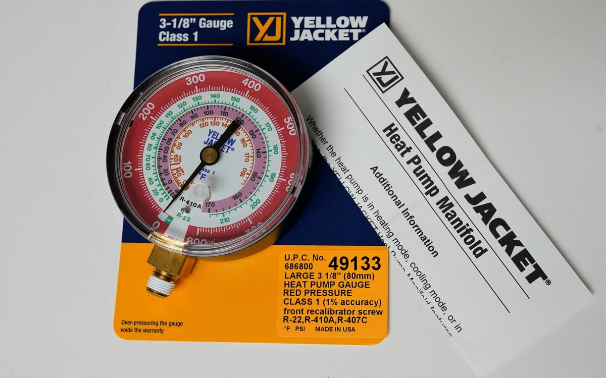 3-1/8" Heat Pump Manifold Gauge for Yellow Jacket 49133