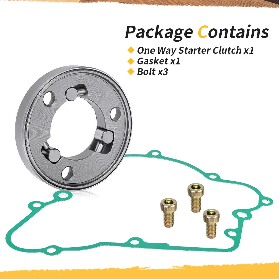 Starter Clutch Bearing & Gasket for Kawasaki Bayou 220 250 (1993–2004) 13193-1002 11009-1672