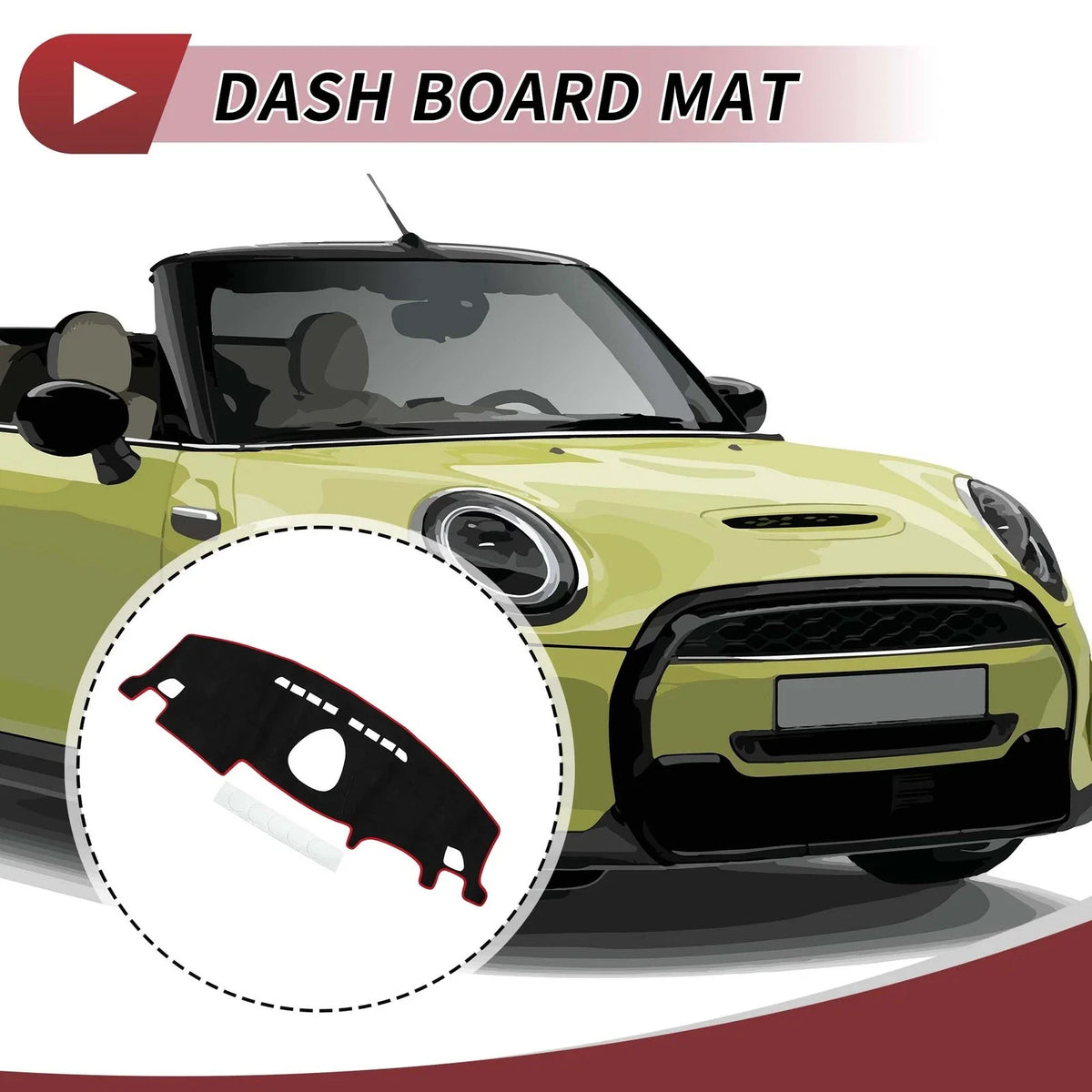 Dashboard Cover Mat for BMW Mini Clubman (2015–2024) Black Red