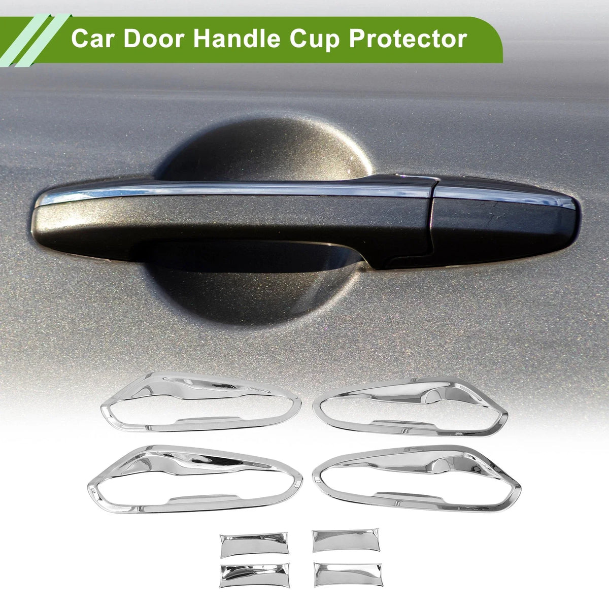 Door Handle Cup Protector for Ford Fusion Mondeo (2013–2018) Silver Tone