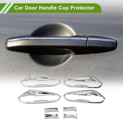 Door Handle Cup Protector for Ford Fusion Mondeo (2013–2018) Silver Tone