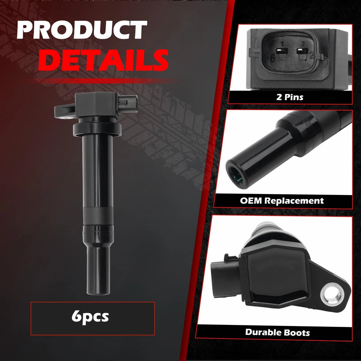 6PCS Ignition Coil for Santa Fe, Optima, Rondo 2.7L V6 (2007–2011)
