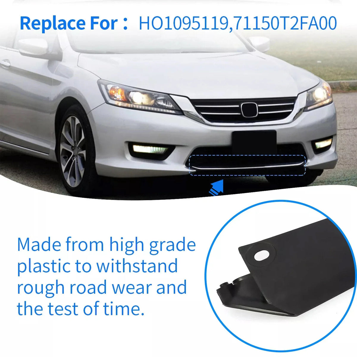 Front Bumper Lower Grille Garnish Trim for Honda Accord Sedan (2013–2015)