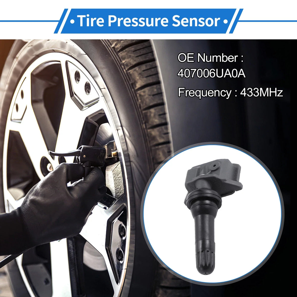 Tire Pressure Sensor for Nissan Altima (2019–2024) 433MHz No.407006UA0A