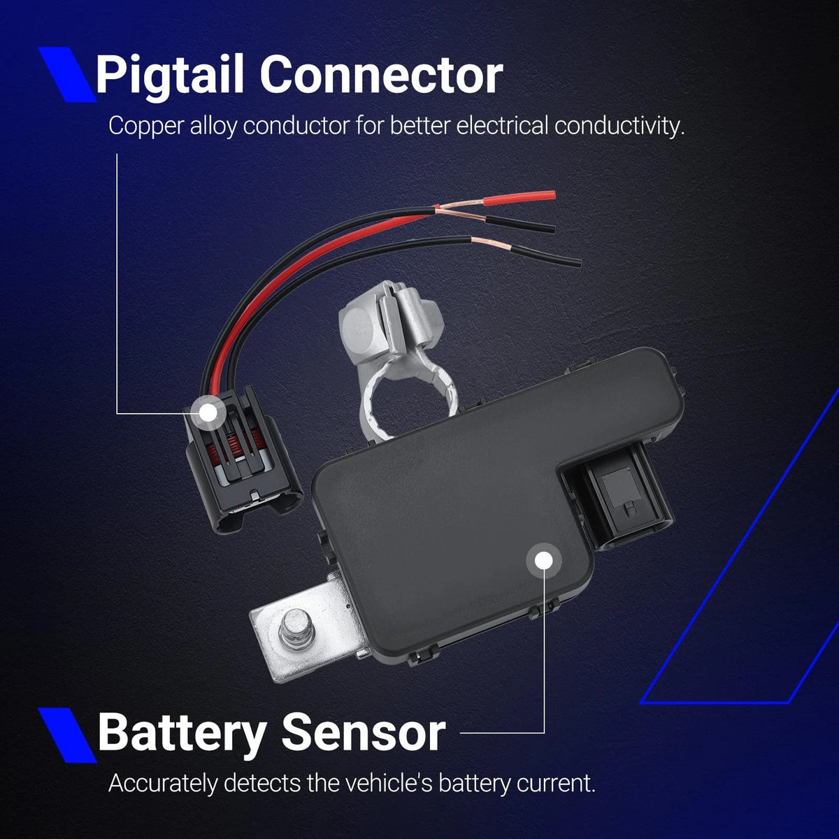 Car Battery Sensor Terminal with Pigtail Connector for Honda Accord (2013–2017)