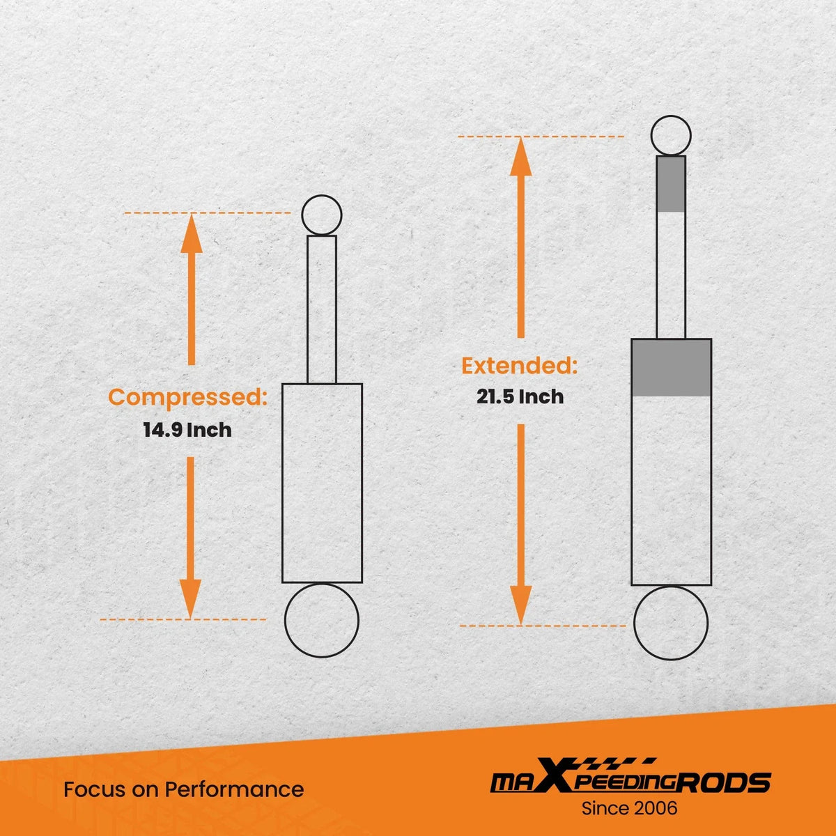 3.5-5" Suspension Lift Rear Shocks for Jeep Wrangler JK (2007–2018)