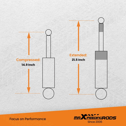 3.5-5" Suspension Lift Rear Shocks for Jeep Wrangler JK (2007–2018)