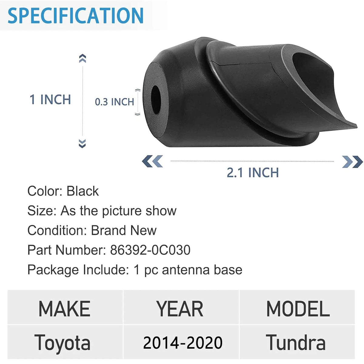 Antenna Ornament Bezel Cover Base for Toyota Sienna (2004–2010) #86392-AE010