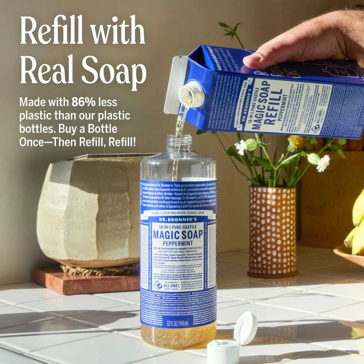 2X Pure-Castile Liquid Magic Soap 32 Fl Oz Bottles