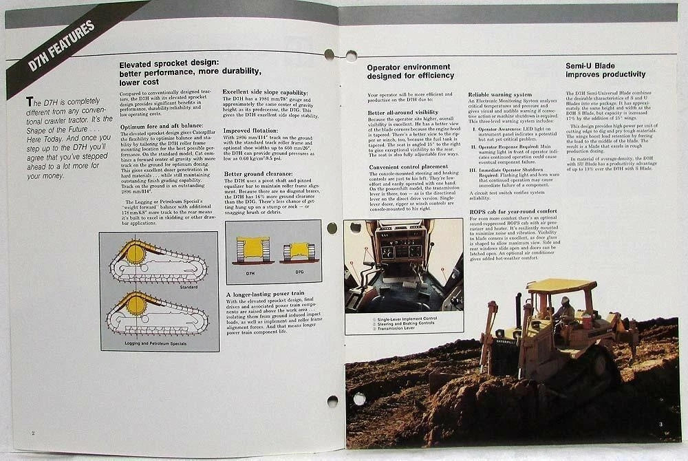 Sales Brochure for Caterpillar D7H (1986)