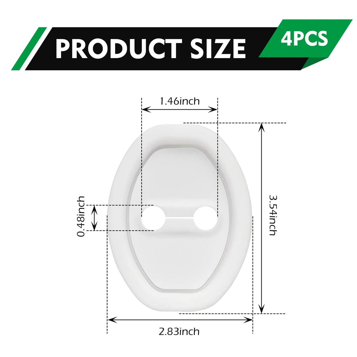 Set of 4 Car Door Latch Lock Covers for Universal Fit (White)