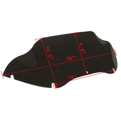9.5'' Windshield Windscreen & Black Trim for Harley Touring Road Glide (2004–2013)