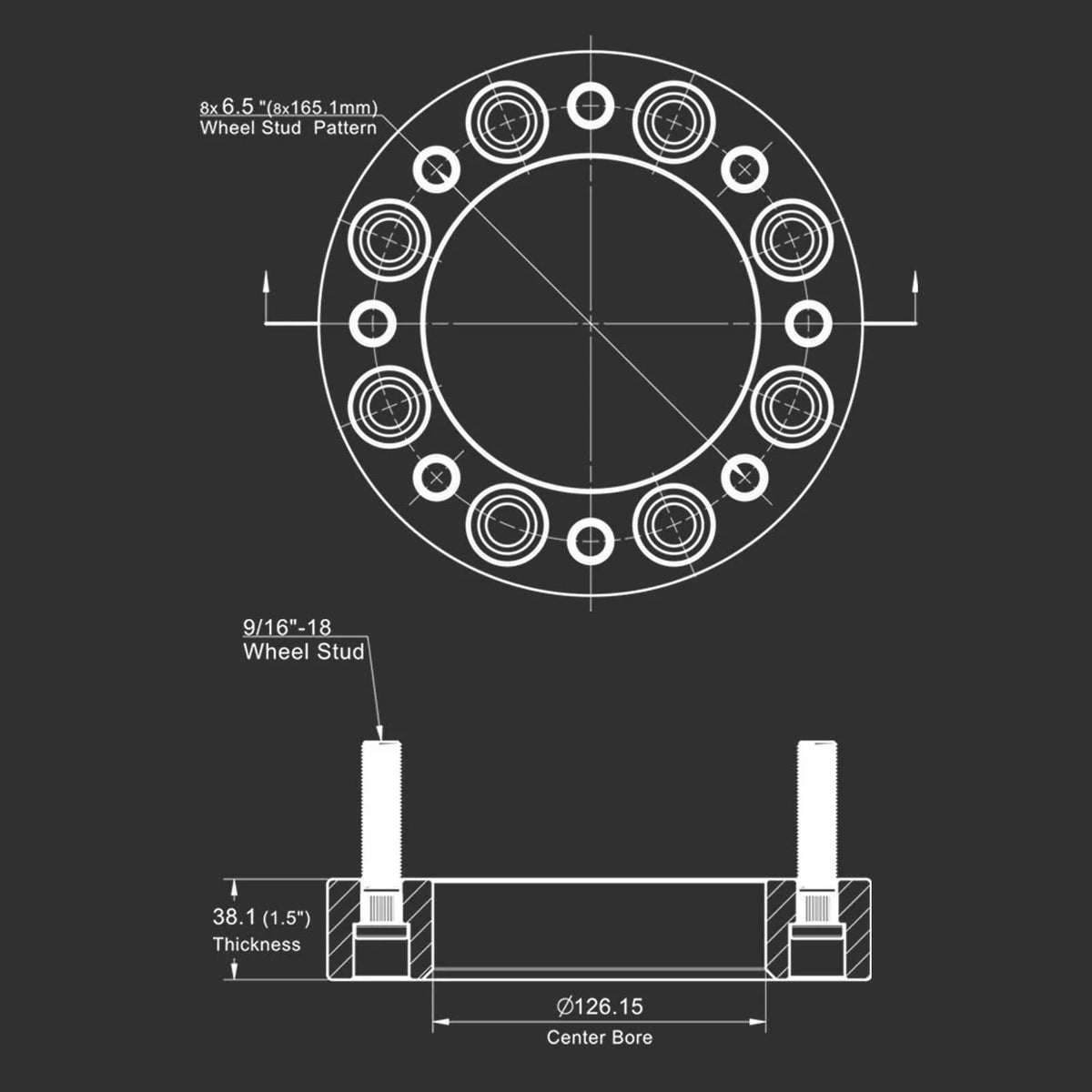 1.5" 8x6.5 Wheel Spacers for Ford F-250 F-350, Ram 2500 3500 (2017–2025)