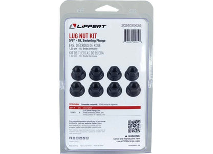 8-Pack Lippert 2024039635 Trailer Axle Swiveling Flange Lug Nut 5/8"-18