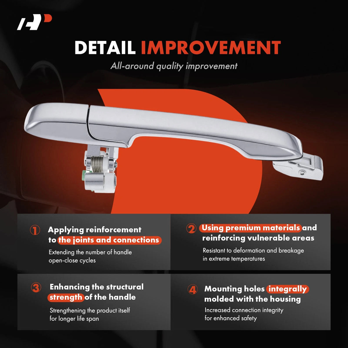 Rear Left Exterior Door Handle for Honda CR-V (2002–2006) 72680S9A003, 72680S9AJ01ZD