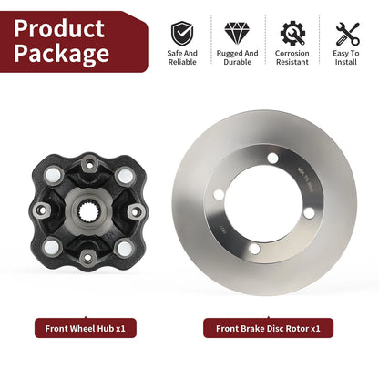 Front Wheel Hub & Brake Disc Rotor for Suzuki Eiger 400, Vinson 500 (2002–2007)
