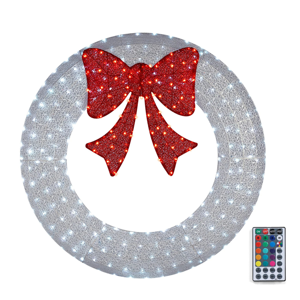 60" Pre-Lit Christmas Wreath for Front Door (Outdoor)