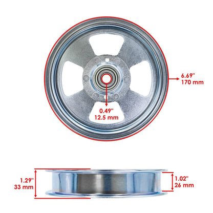 Set of 2 Flat Idler Pulleys for Ferris Simplicity Snapper Zero-Turn (PY477+PY477)