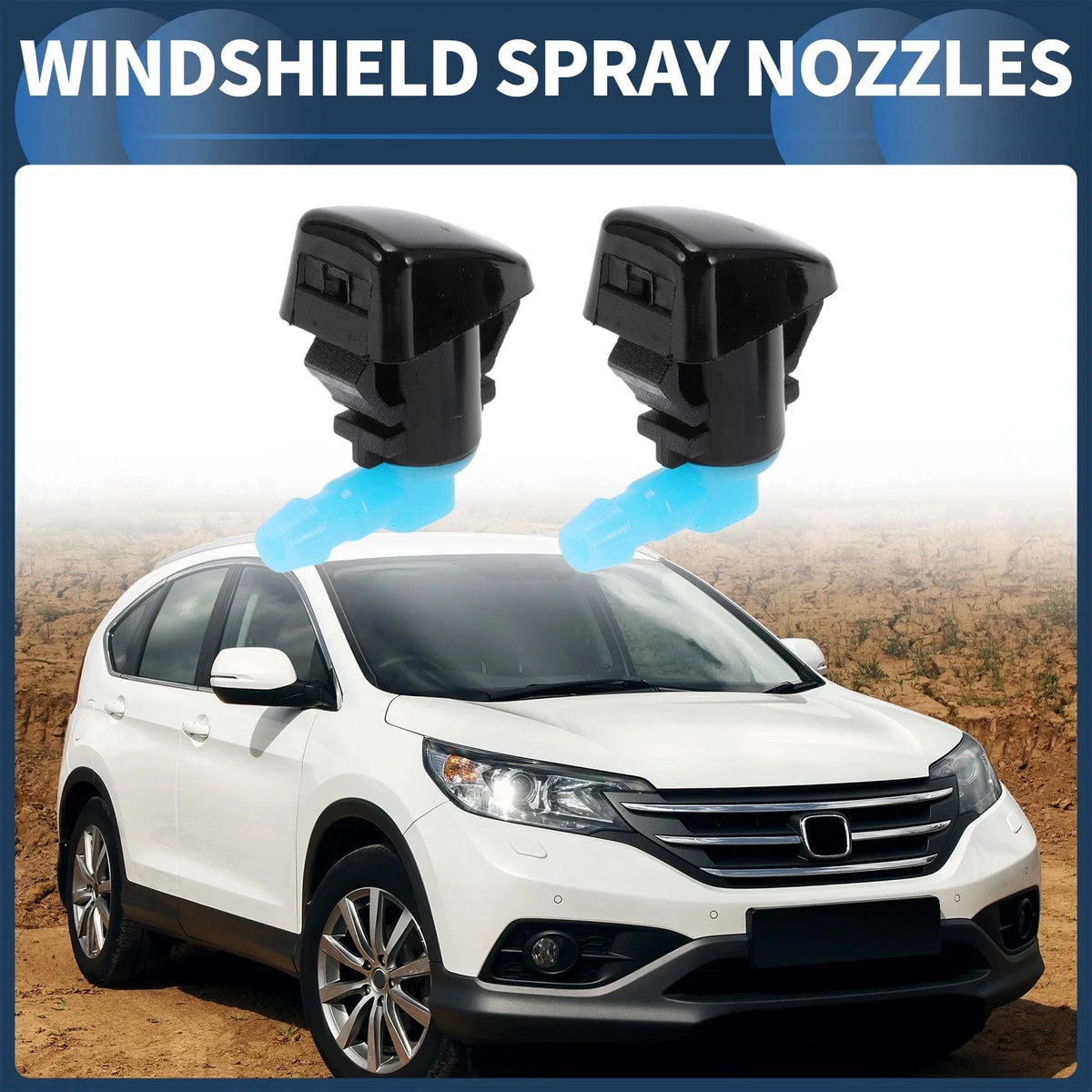 Set of 2 Front Windshield Washer Nozzles for Ford Focus (2012–2018)