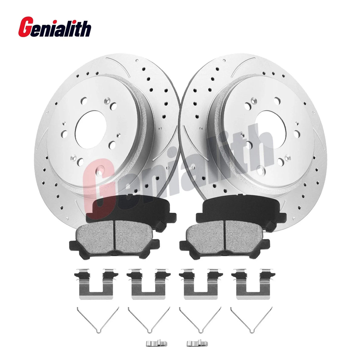 Rear Drilled Slotted Brake Rotors & Ceramic Pads for Honda Pilot (2009–2015)