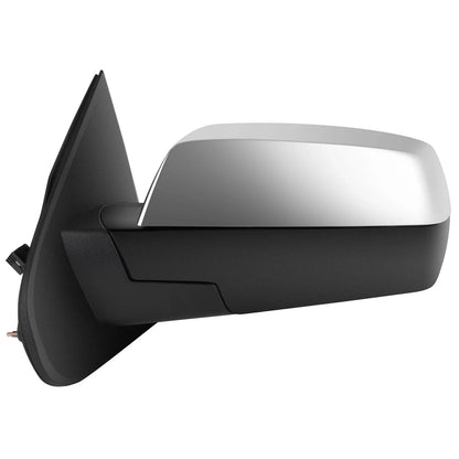 Set of 2 Chrome Power Heated Manual Fold Mirrors for Chevy Silverado (2015–2018)