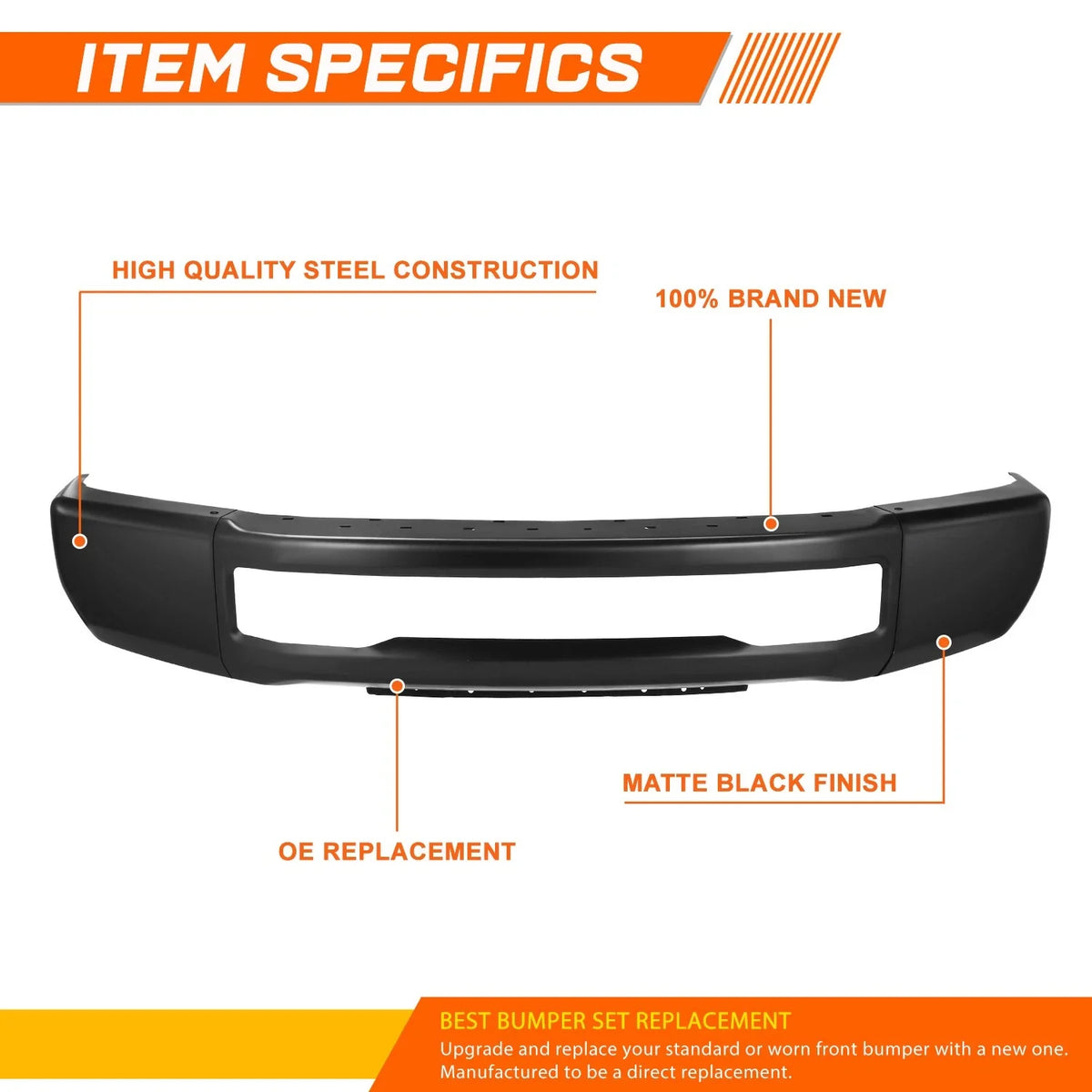 Front Bumper for Ford F250 F350 Super Duty (2017–2019) OE Style Black