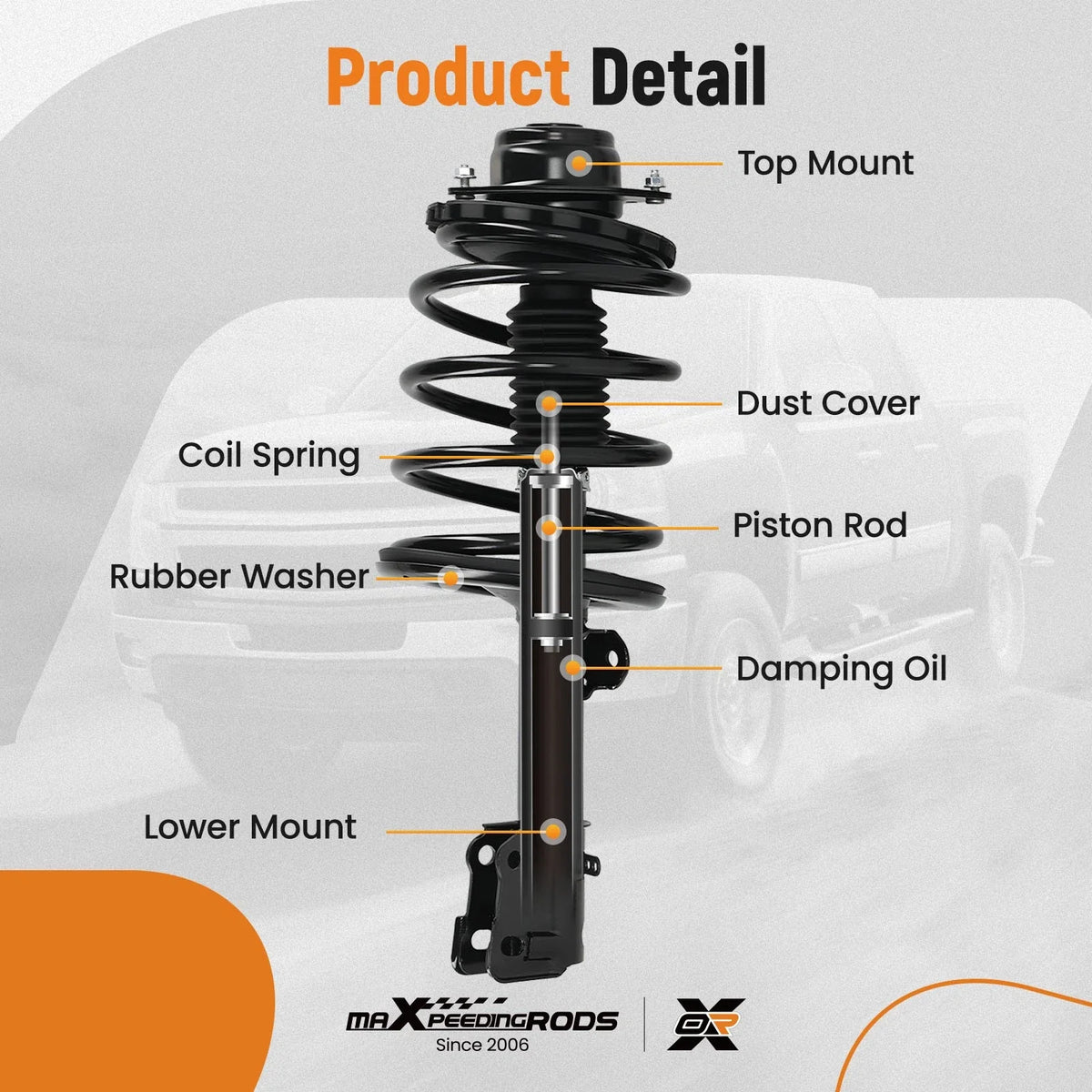 4X Front + Rear Struts w/Coil Spring for Dodge Caravan Plymouth Voyager (1995–2000)