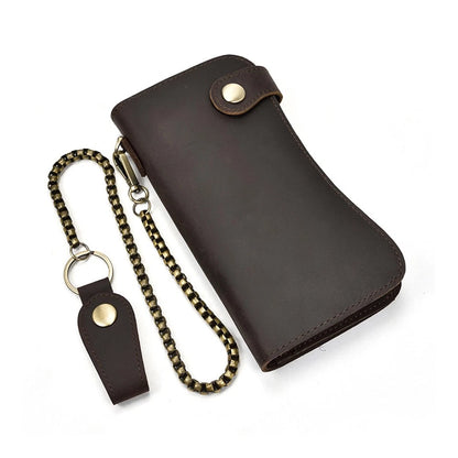 Leather Credit ID Card Holder for Biker Trucker Wallet (USA)