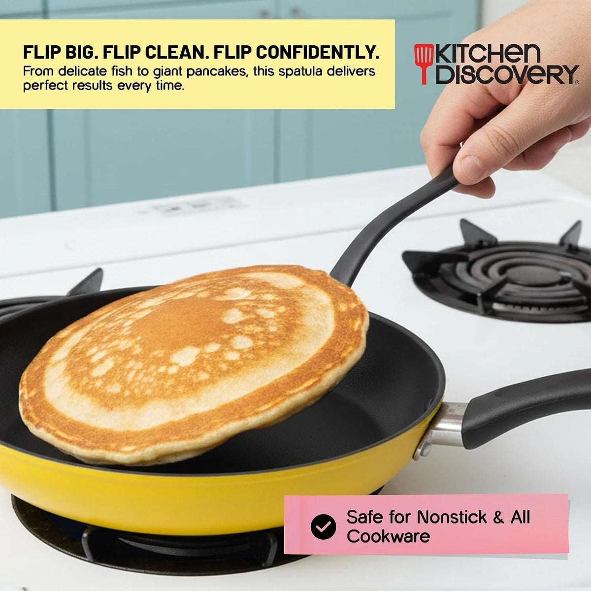 7 Inch Wide Flexible Spatula for Egg Flipper Pancake Turner