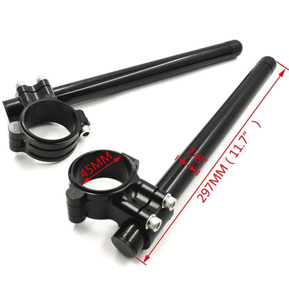 45mm Riser Clip-On Handle Bars for Kawasaki Ninja 250R (2005–2012) Ninja 300 (2013–2014)
