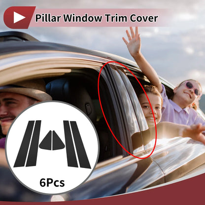6 Pcs Car Door Pillar Window Trim for Suzuki SX4 (2007–2014) Black