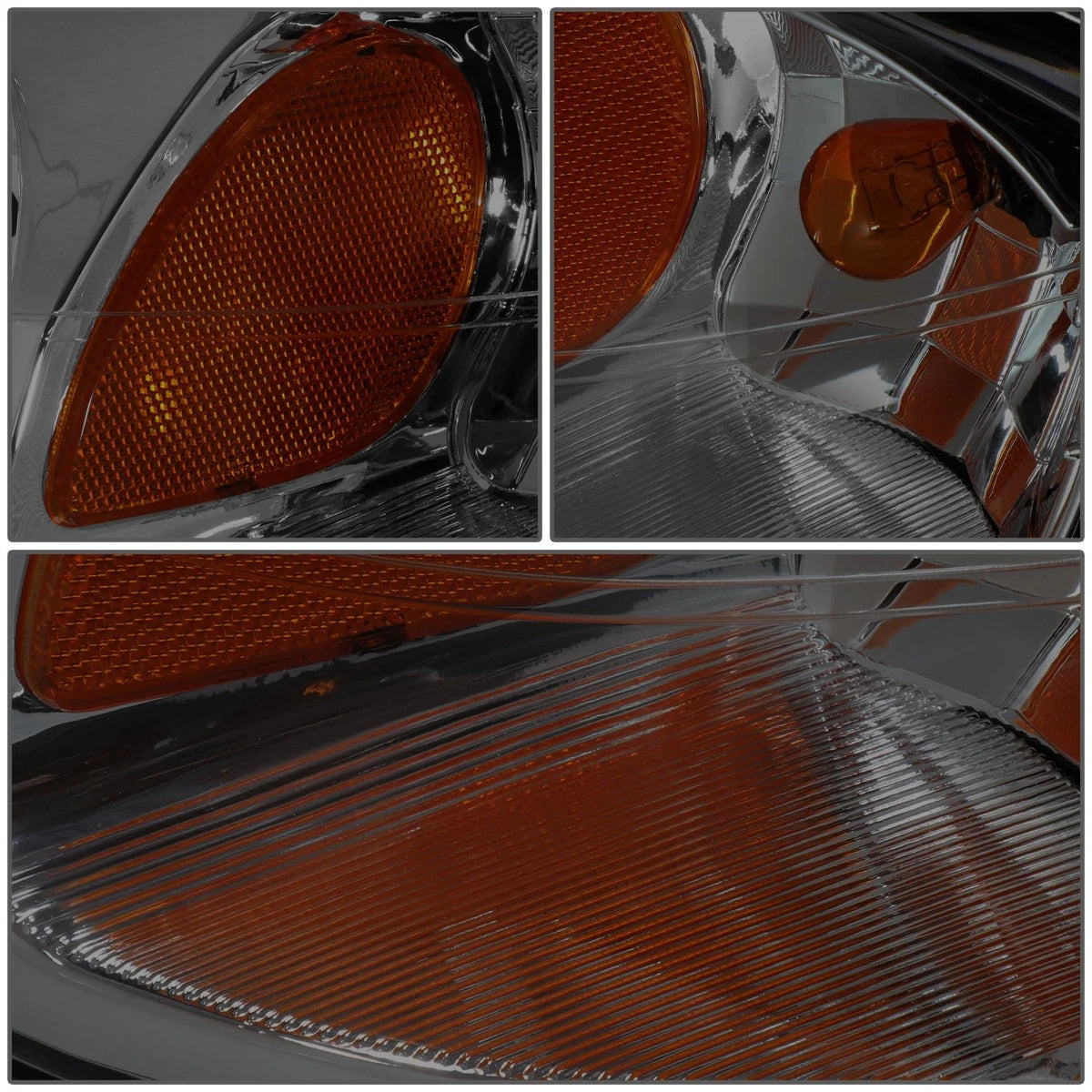 Pair of Smoked/Amber Side Turn Signal Lights for Chevy Impala (2000–2005)