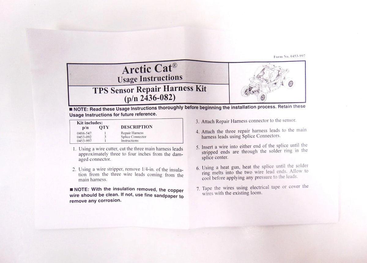 TPS Sensor Harness Repair Kit for Arctic Cat (2436-082)