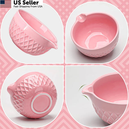 7-Piece Matcha Whisk Set for Doasuwish (One Size) - Cherry Blossom Pink