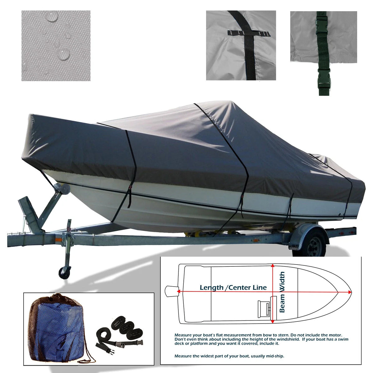 Boat Storage Cover for Boston Whaler 16 Ventura (W/Bow Rail)