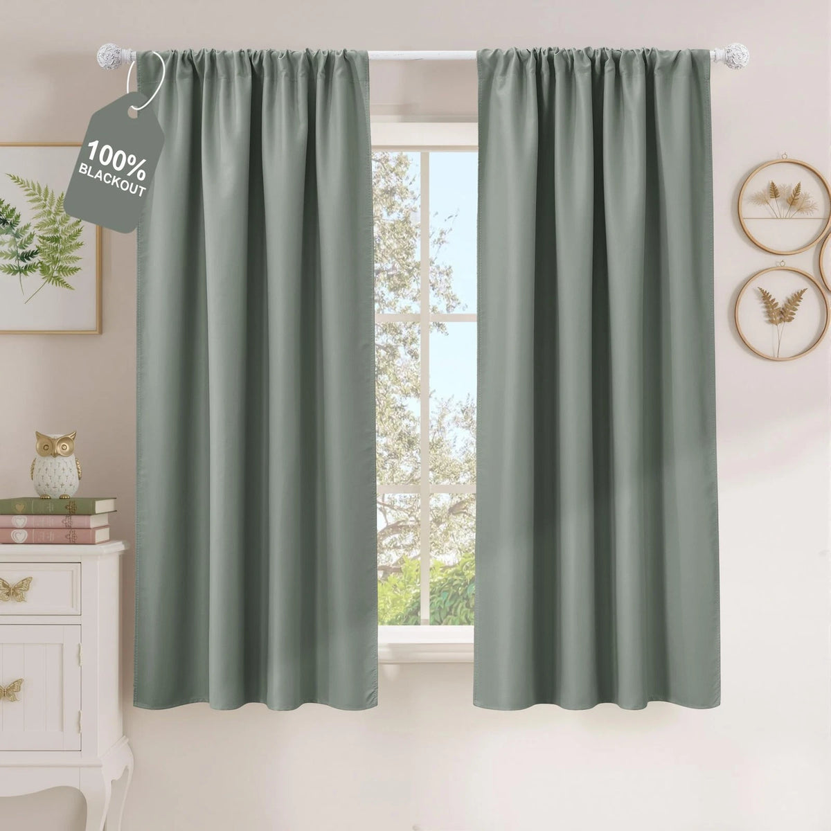 2X Blackout Curtains 63 Inch Thermal Room Darkening Drapes