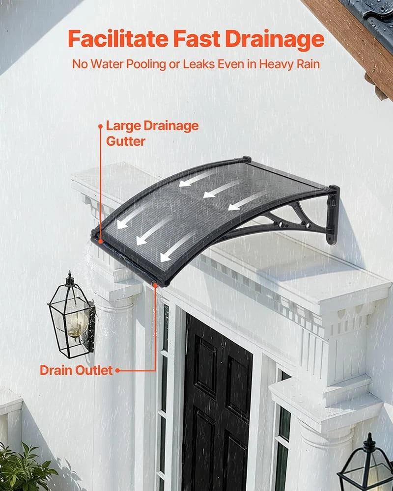 Awnings for Door Entrance & Window (24" x 24") - Smoke Gray