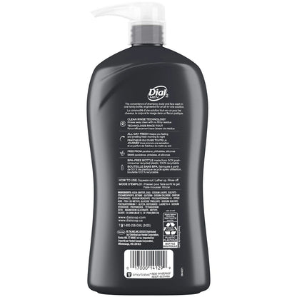 Pack of 2 Dial Men 3 in 1 Body, Hair and Face Wash 32 Fl Oz