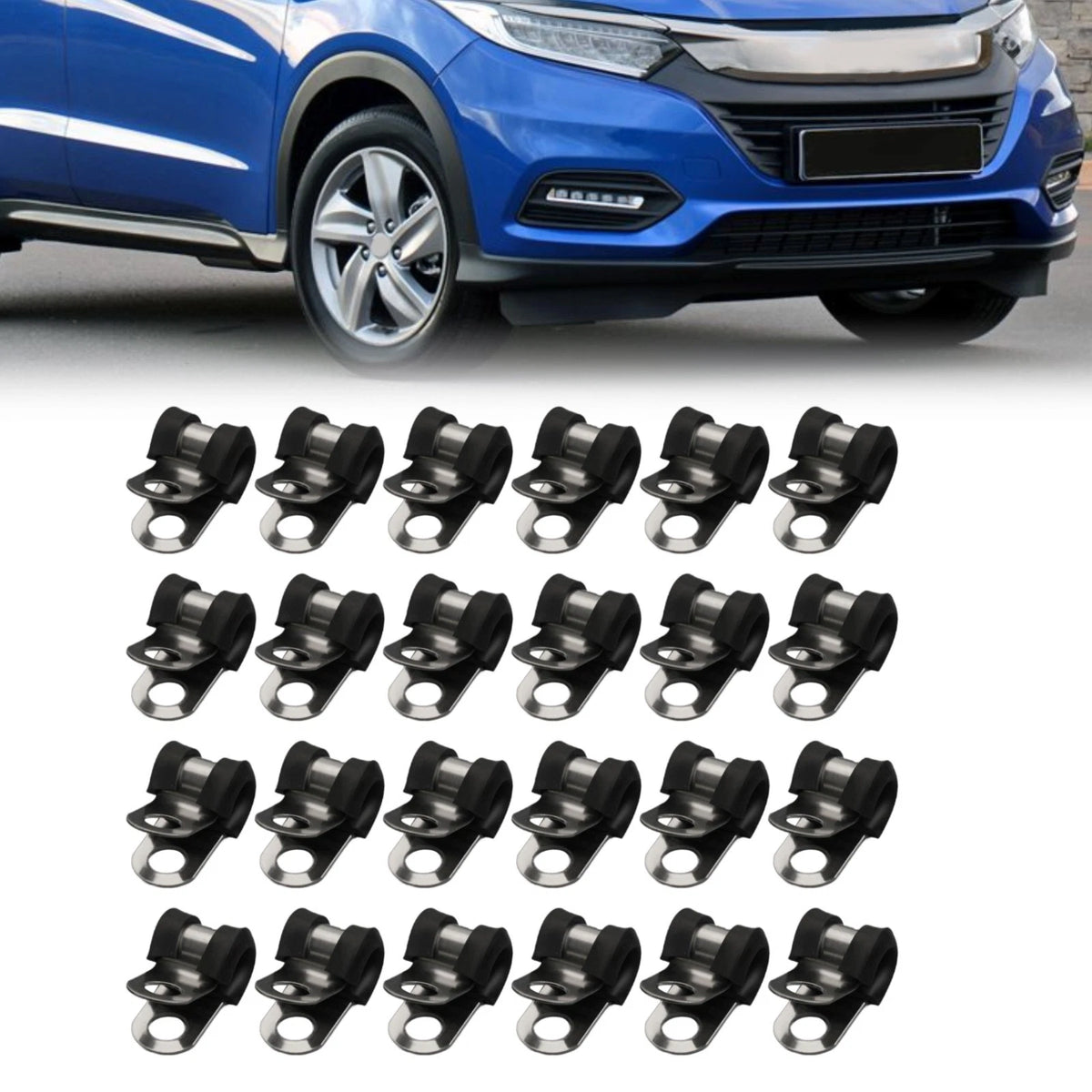24Pcs Rubber P Clips for Brake Tube Attachment (4 7mm Lines)
