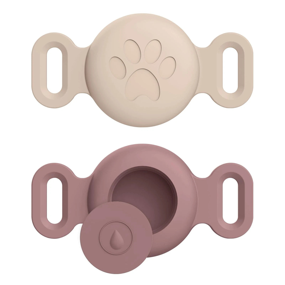 2 Pack Case for Airtag Dog Cat Collar (Small, Smoke Purple + Stone)