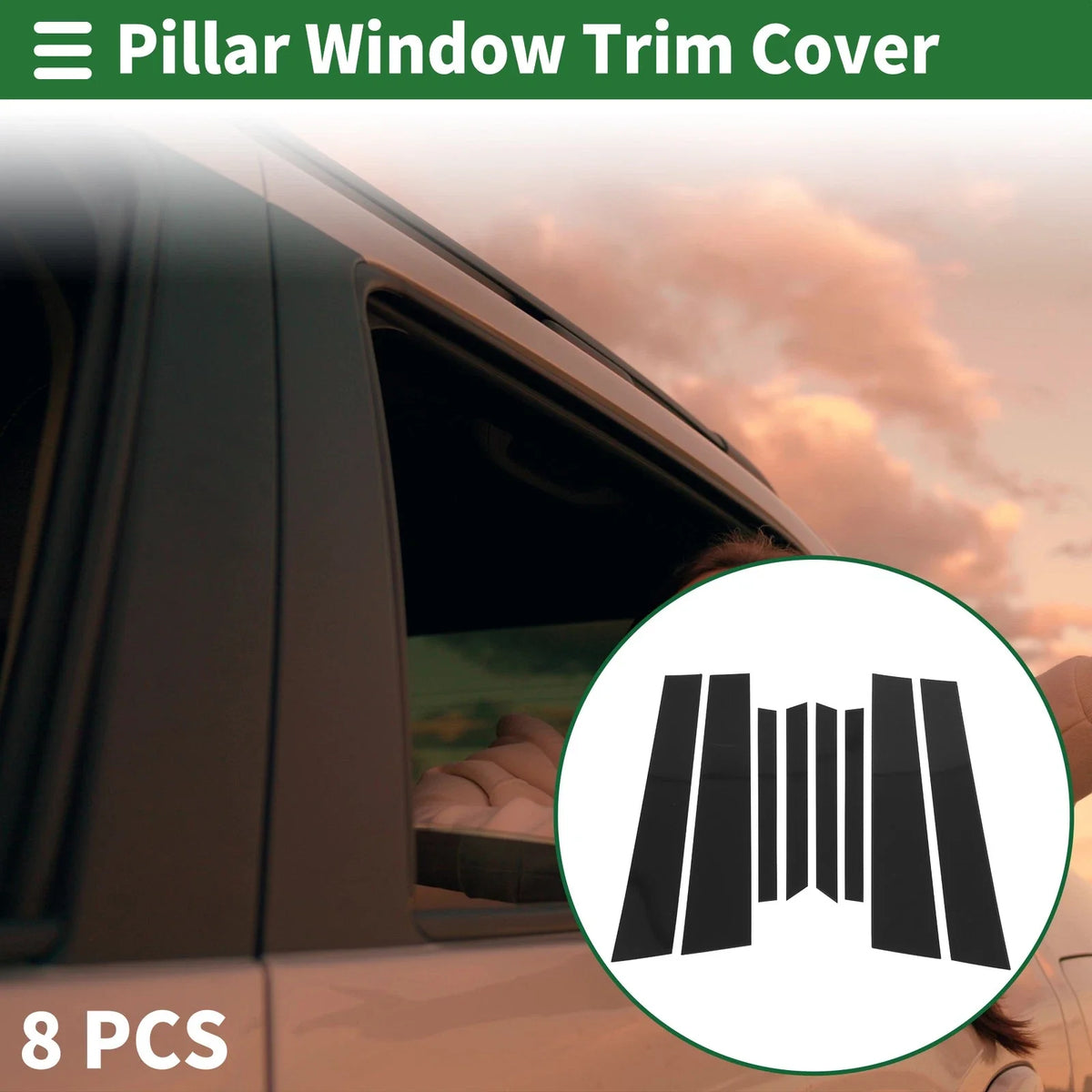 8 x Door Pillar Window Trim for BMW X6 Black (2020-2024)