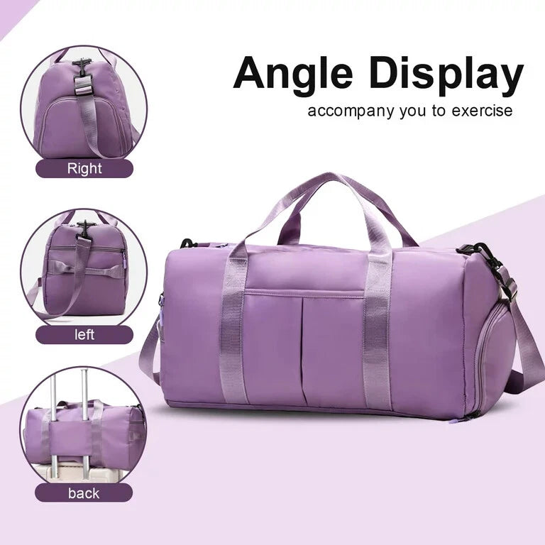 Travel Duffel Bag with Wet Pocket for Gym, Swim, Yoga Training
