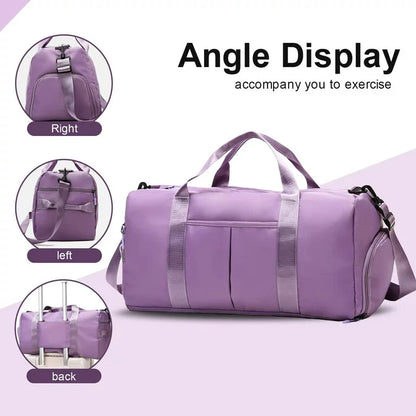 Travel Duffel Bag with Wet Pocket for Gym, Swim, Yoga Training