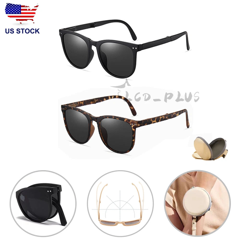 Polarized Folding Sunglasses for Women - Oversized Fashion Eyewear