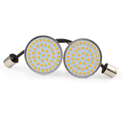 2" Style 1156 Amber LED Turn Signal Inserts for Harley Davidson