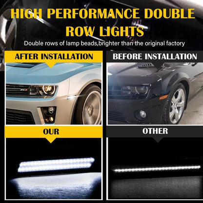 Set of 2 Smoked White LED Front Side Marker Lights for Chevrolet Camaro (2010–2015)