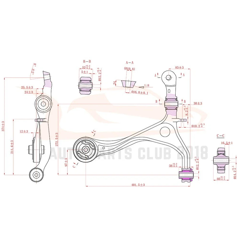 Set of 14 Control Arms, Tie Rods, Sway Bars, Ball Joints for Acura TSX (2004–2014)