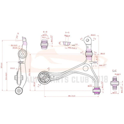 Set of 14 Control Arms, Tie Rods, Sway Bars, Ball Joints for Acura TSX (2004–2014)
